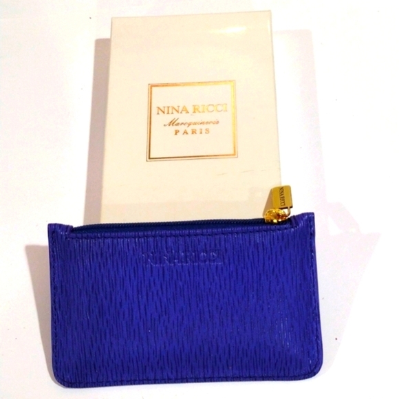 Nina Ricci Paris Vintage Blue Coin Purse – Made in Italy 4.5x2.75'' w/ Box